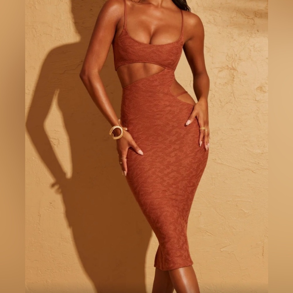 Oh Polly! Rust Cutout Bodycon Dress